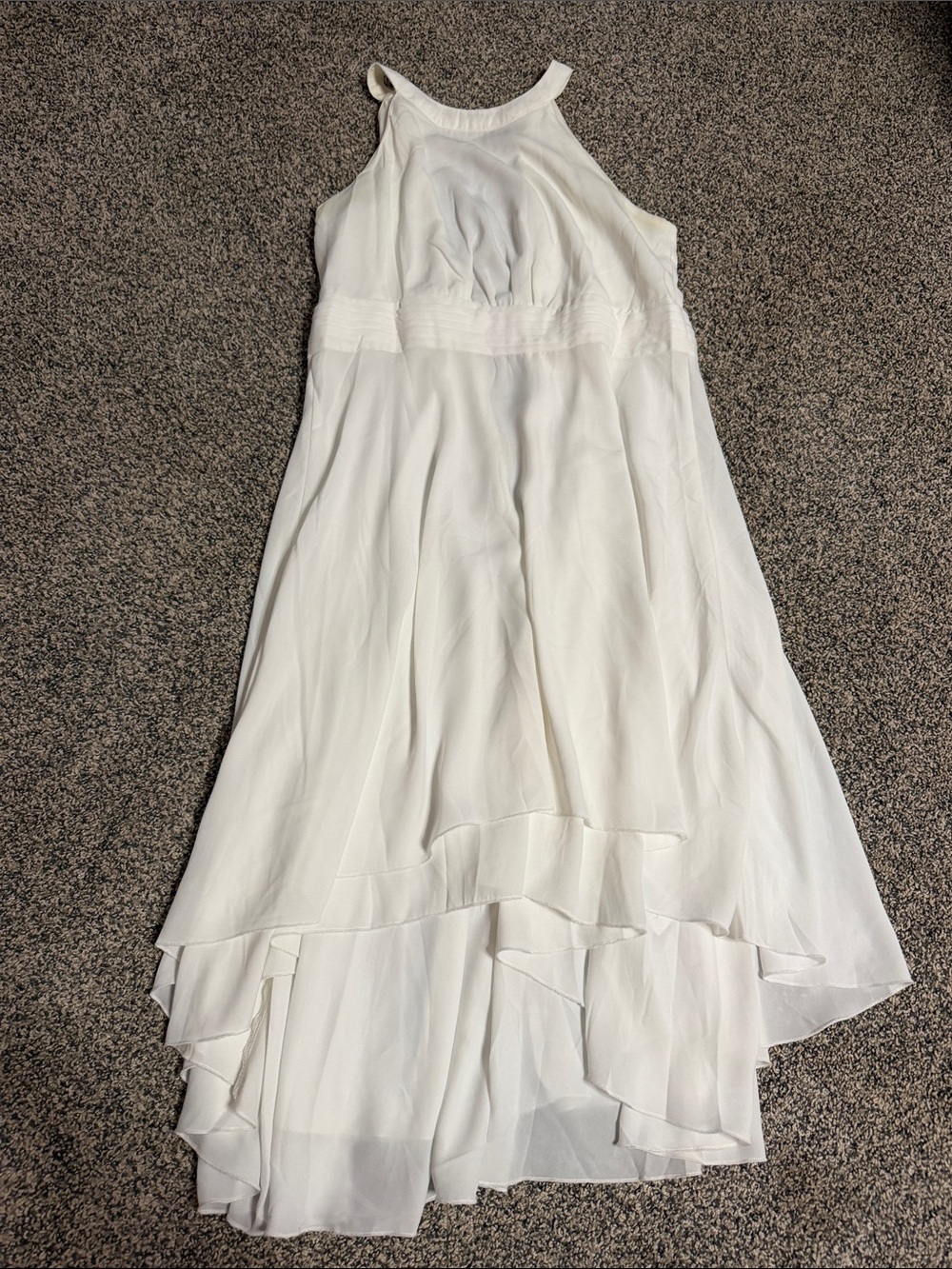 Women’s Chiffon High-Low Halter Dress in White